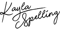 Elegant handwritten signature of the name 'Kayla Spelling', inspired by Scifi movies.