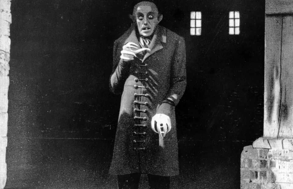 A shot from the iconic horror classic, Nosferatu filmed in 1922.