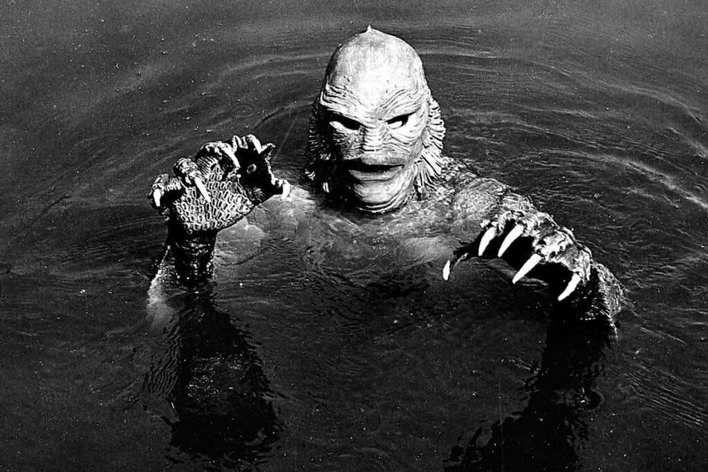 A shot from the classic horror monster movie, Creature from the Black Lagoon (1954)